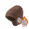 Gorro de Punto para Mujer Otoño e Invierno Estilo Japonés Cálido Protección para Orejas Gorro de Lana Gorro Apilable Combinación Perfecta Circunferencia de Cabeza Grande Cara Pequeña Gorro de Cabeza Moderno