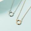 Collar Mobius con anillo irregular con incrustaciones de diamantes, cadena de clavícula para mujer, temperamento a la moda que combina con todo, regalo para novias