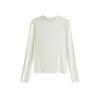 Camiseta Base Mousse Cashmere Gola Redonda Ombros Retos para Mulheres, Nova Camada Base Quente Outono e Inverno, Adequada para Usar por Baixo de Camisetas de Manga Longa para o Trabalho