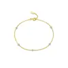 Estilo coreano Novo S925 Prata Esterlina Banhado A Ouro Redondo Zircônio Costura Pulseira Nicho Simples Elegante Estilo High-end Mão Jóias