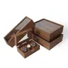 Caja de madera marrón para relojes con múltiples ranuras, caja de almacenamiento para relojes, caja de embalaje para relojes de hombre, estuche para relojes, cajas de relojes al por mayor