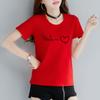 95% algodão verão nova chegada camiseta estampada feminina estilo coreano letras femininas legal gola redonda estudantes manga curta tamanho grande top da moda