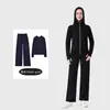 [En Stock] Conjunto de Sudadera Ajustada y Pantalones de Chándal Manga Larga Top de Yoga Ropa de Fitness Adelgazante Cárdigan con Cremallera