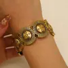 Pulsera elástica de aleación retro personalizada de estilo étnico transfronterizo europeo y americano para mujer, pulsera bohemia, venta al por mayor de joyería