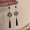 Pendientes de bambú verde con abanico plegable transparente, estilo vintage Hanfu, estilo nacional, con gancho para la oreja, para primavera y verano, estilo cheongsam chino, nuevos y modernos pendientes de bambú.
