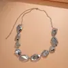 Pendientes y Collar de Metal con Empalme Circular Irregular Estilo Transfronterizo Europeo y Americano, Set de Joyería de Diseño de Nicho de Lujo Ligero para Mujeres
