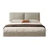 Tecido de Vento Usado Cama de Casal Separada Grande Macia Estofada Cabeceira Simples Quarto Principal Armazenamento no Chão Tecido Cama de Casamento