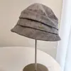 Chapéu balde estilo japonês wabi-sabi para o dia a dia com aba frontal grande e traseira pequena, chapéu de tecido para proteção solar de verão feminino, chapéu de sol plissado artístico