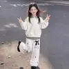 Nuevo Conjunto de Dos Piezas para Niñas de Primavera y Otoño, Estilo Academia, Falso Dos Piezas con Retazos, Top Lindo, Pantalones Largos, Conjunto de Dos Piezas, Moderno