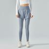 Ningbo Anjiu Calças de ioga falsas de duas peças femininas, verão, cintura alta, quadril, levantamento de quadril, sem rastros, calças nuas, esportivas, fitness