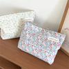 Bolsa Cosmética Floral Suave Pequena Fresca Grande Capacidade Bolsa de Armazenamento Portátil Viagem Bolsa de Armazenamento para Skincare Bolsa de Lavagem