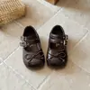 Zapatos Mary Jane Dulces para Niñas Correa con Lazo Doble Hebilla Velcro Zapatos Pequeños de Cuero para Faldas Planos Ligeros Zapatos Bajos