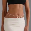 Joyería Transfronteriza Europea y Americana Accesorios de Verano con Elementos de Playa y Océano Cadena de Cintura de Perlas Moda Femenina Cadena Corporal Simple Adornos para la Cintura