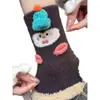 Meias de Outono e Inverno Novas com Pelúcia Quente Antiderrapantes Duráveis de Cano Médio Meias Fofas de Desenho Animado para Casa Escola Meias Grossas Dormir