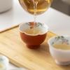 Mi Yan Pintado a Mano Puro Copa Maestra de Pie Alto Boca de Flor Cerámica Hecha a Mano Taza de Té Creativa Taza Individual Copa de Degustación de Té para el Hogar Kung Fu