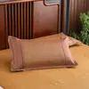 Funda de almohada de esterilla de verano Funda de almohada de seda helada Fresca de verano Funda de almohada de ratán para adultos Funda de almohada de artemisa individual