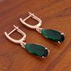 Nuevos Aretes Transfronterizos de Zirconia Oro Rosa, Hebillas para Oreja, Aretes, Populares Creativos Europeos y Americanos, Aretes Grandes en Forma de Pera Gota de Agua