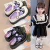 Zapatos de piel para niña Kuromi 2026 primavera nuevos zapatos de princesa para niños para actuaciones, zapatos escolares negros elegantes para niñas pequeñas