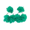 Pendientes de Clip Exagerados con Forma de Flor Morada Super de Hada para Mujer, Pendientes de Tela de Moda Personalizados para Vacaciones Casuales al por Mayor
