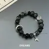 Nova Pulseira de Contas Estilo Chinês Craquelado de Gelo Masculina Moderna Masculina Alto Valor Facial 2024 Novo Nicho Senso High-end Pulseira Anel Giratório para Mulheres