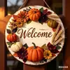 Letrero de Puerta de Madera Plana Impreso con Calabaza Decoración Creativa Colgante de Pared Decoración Festiva Venta al por Mayor desde el Fabricante