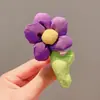 Pinza de Tela Linda para Niños Coreanos Flor Grande Bloques de Color Pinza Lateral Dopamina Lateral Frente Parte Posterior de la Cabeza Accesorio para el Cabello para Niñas