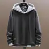Sudadera Fina con Capucha al por Mayor para Hombre Primavera y Otoño Holgada de Marca de Moda Chaqueta Falsa de Dos Piezas Top Casual de Moda para Hombre