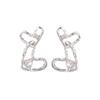 Nuevos Pendientes de Textura Doble Corazón de Nicho 2024, Pendientes Versátiles de Moda de Alta Gama, Pendientes de Botón de Moda Dongdaemun para Mujer