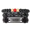 Amazon Más Vendido Transfronterizo Estilo Retro Cuerda Elástica Multicapa Tejido a Mano Sombrero de Vaquero Pluma Pulsera de Cuero para Hombre