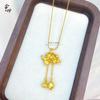Joyería de oro con colgante de loto de oro vietnamita 999 moda DIY versátil loto amor dos mundos collar para mujer cadena para clavícula