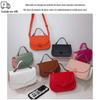 Bolsa de outono e inverno 2024 feminina com costura de duas cores e charme de personalidade, bolsa de ombro popular para deslocamento