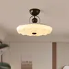 Lámpara de Techo Floral Vintage Estilo Francés, Estilo Crema Mediados de Siglo, Lámpara de Techo de Espectro Completo para Protección Ocular para Sala de Estar, Estudio y Dormitorio Principal