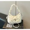 Bolso bandolera, bolso popular para mujer, bolso de mano plisado versátil de estilo coreano de nicho, moderno bolso de hombro de cadena para el día a día