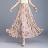 Falda Fluida Floral con Diseño Único de Patrón de Nicho, Falda Larga Versátil con una Elegancia de Diosa
