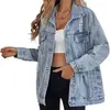 L 10928 Chaqueta Vaquera Lavada Vintage Transfronteriza