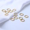 Anillo cerrado de cáñamo con preservación del color envuelto en oro de 14 quilates, anillo de hilo abierto, pulsera de bricolaje, cuentas, anillo de conexión, material de joyería