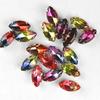Nuevo 9*18mm ojo de caballo garra dorada turmalina taladro color degradado gema diy joyería piedra cristal joyería al por mayor