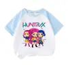 Lançamento Transfronteiriço K-Pop Caçador Menina Grupo Periférico Meninos e Meninas Camisetas de Manga Curta Roupas Novas de Verão Tendência