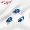 Piedra Suelta de Moissanita Marqués Azul, Cara de Anillo Irregular con Incrustaciones de Moissanita en Forma de Oliva, Piedras Sintéticas al por Mayor para Accesorios, Accesorios de Joyería