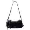 Bolso de Hombro Cruzado de Cuero Genuino para Mujer 2026 Nuevo Estilo Retro Americano Bolso de Gamuza Escarchada Bolso tipo Silla de Montar para Mujer