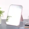 Espelho de maquiagem 3D de plástico de cor sólida, espelho de toucador 3D portátil, espelho pequeno dobrável de alta definição para mesa de dormitório de estudante