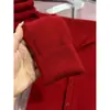 Suéter de punto color borgoña con cuello en V y botones para mujer, prenda interior ajustada para primavera y otoño, suéter base estilo Puro Deseo