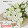 Buquê de Rosas Artificiais Flor Falsa de Haste Única Decoração de Casamento Casa Arranjo de Flores Decoração de Dia dos Namorados Rosa de Veludo Real Touch