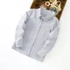 Camisetas Listradas de Manga Longa de Primavera para Meninos, Camisas Listradas de Manga Longa para Crianças, Camisas Listradas Coloridas de Primavera e Outono para Meninos e Meninas