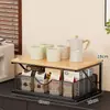 Estante de almacenamiento de escritorio para sala de estar, estante de almacenamiento tipo cajón para cafetera, caja de almacenamiento multicapa para snacks y tazas para cocina