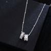 Collar de Borla con Anillo de Zirconia de Estilo Frío para Mujer, Cadena de Clavícula de Alta Gama, Cadena para el Cuello de Moda con Textura Sencilla y de Lujo Ligero