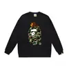 Sudadera con cuello redondo estampada de la marca de moda BAPE Ape Head, Nueva moda Hip-Hop Otoño/Invierno para Hombres y Mujeres, Cabeza de Simio Transfronteriza