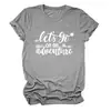 ¡Vamos a la Aventura Sitio Independiente Amazon Moda Casual Camiseta de Manga Corta con Cuello Redondo para Mujer