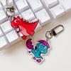 Chaveiro de Acrílico de Dinossauro Fofo Desenho Animado Pingente DIY Anime Personalizado Mercadoria de Casal Atacado Desenho Animado Anime