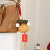 Llavero de Oso Tallado en Calabaza Natural Lindo Oso Hecho a Mano Colgante para Bolso Retorcido a Mano Llavero Colgante
